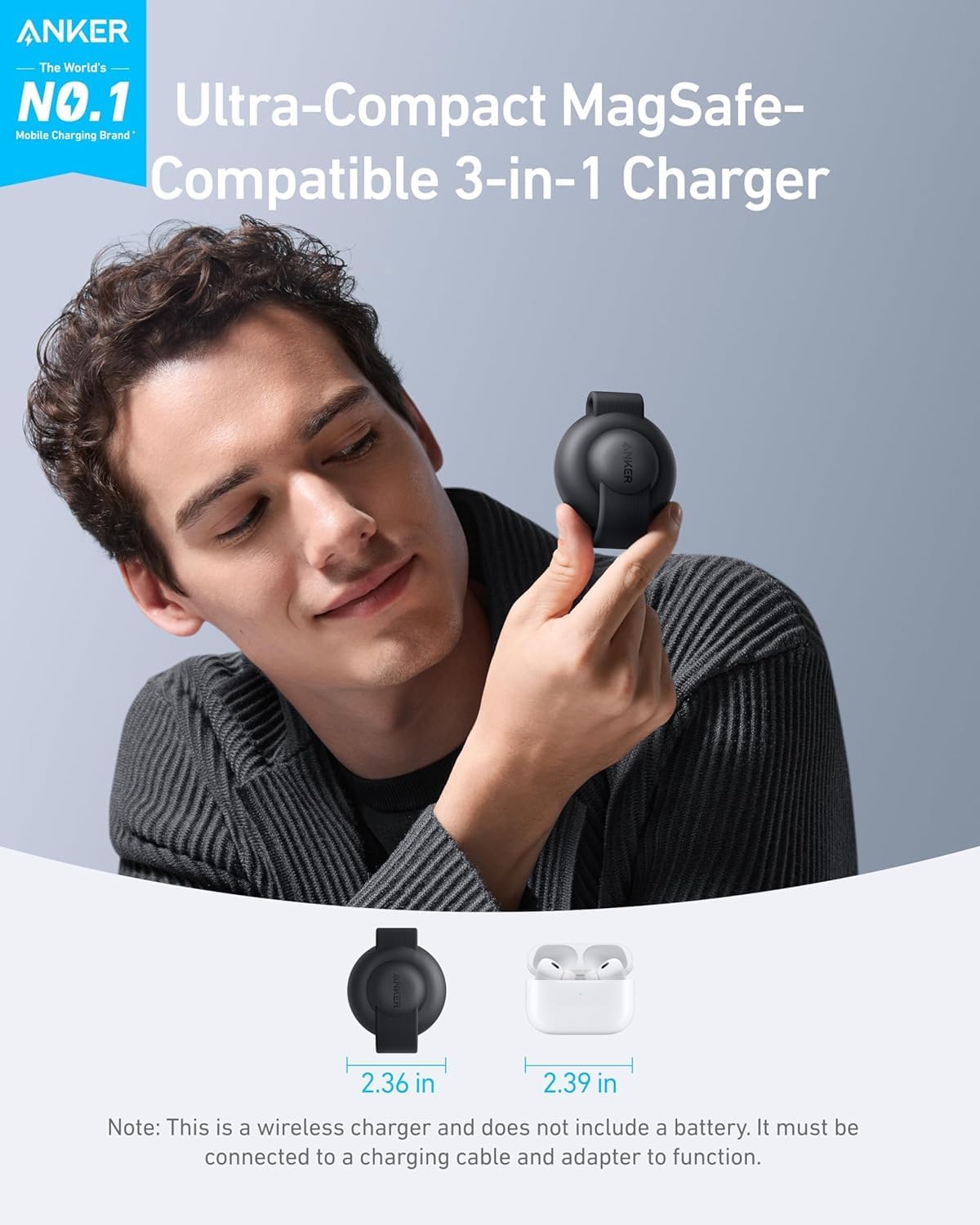 Detalle 2 de Anker MagGo UFO 15W 3-in-1 Charger