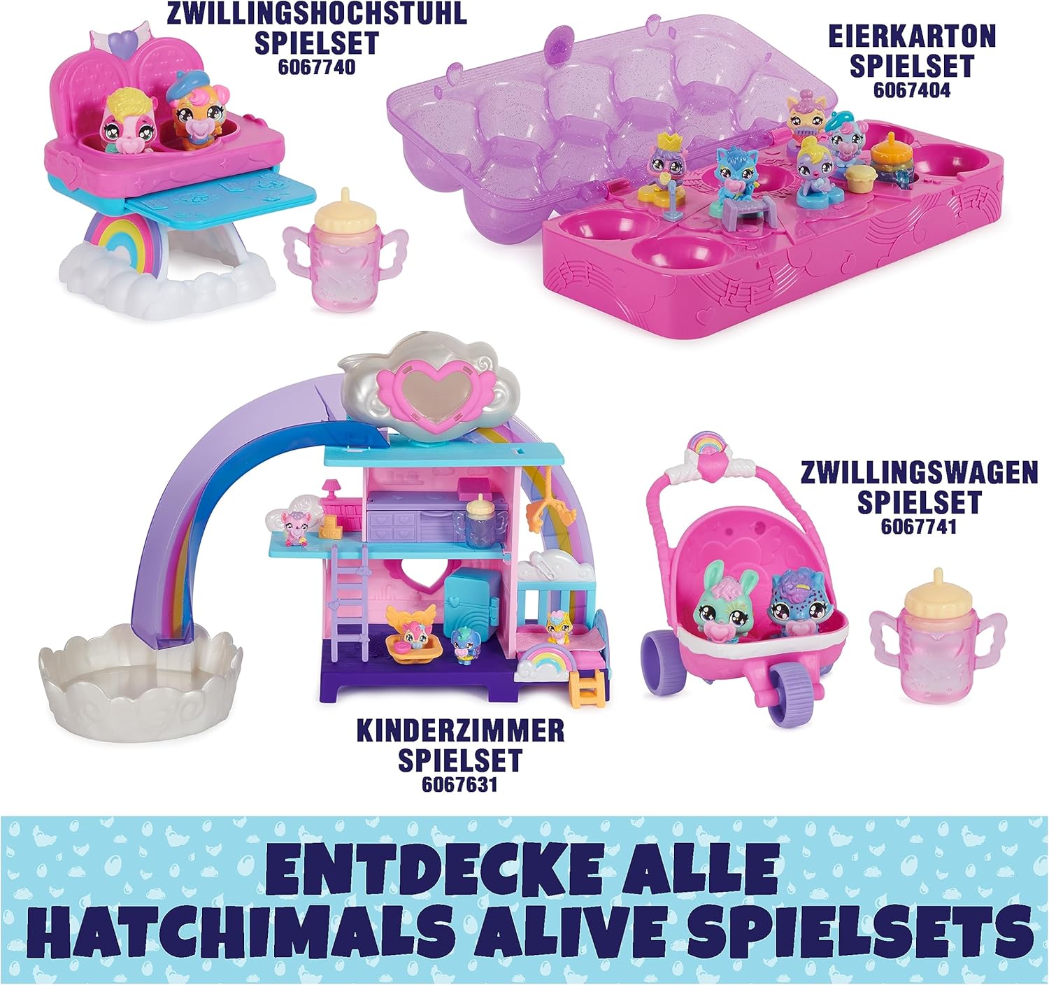 Detalle de Hatchimals Alive Kinderzimmer Spielset mit 4 selbstschlüpfenden Eiern und 13 Zubehörteilen (ab 3 Jahren)