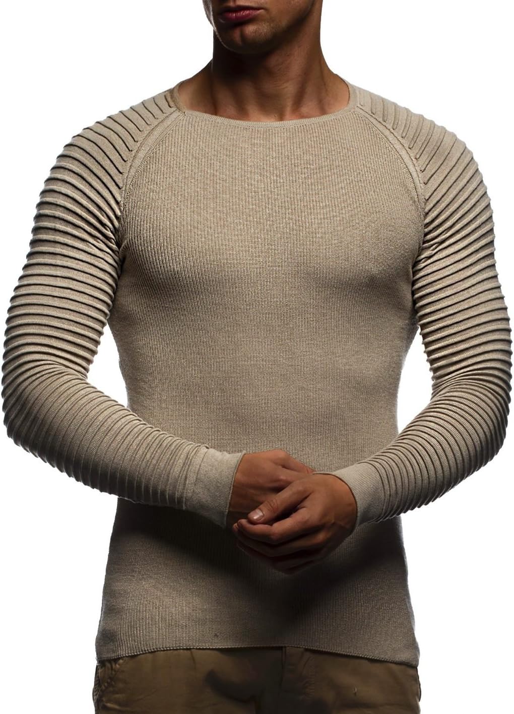 Thumbnail 4 de LEIF NELSON LN20729 — Pull en tricot basique à col rond et manches longues pour homme