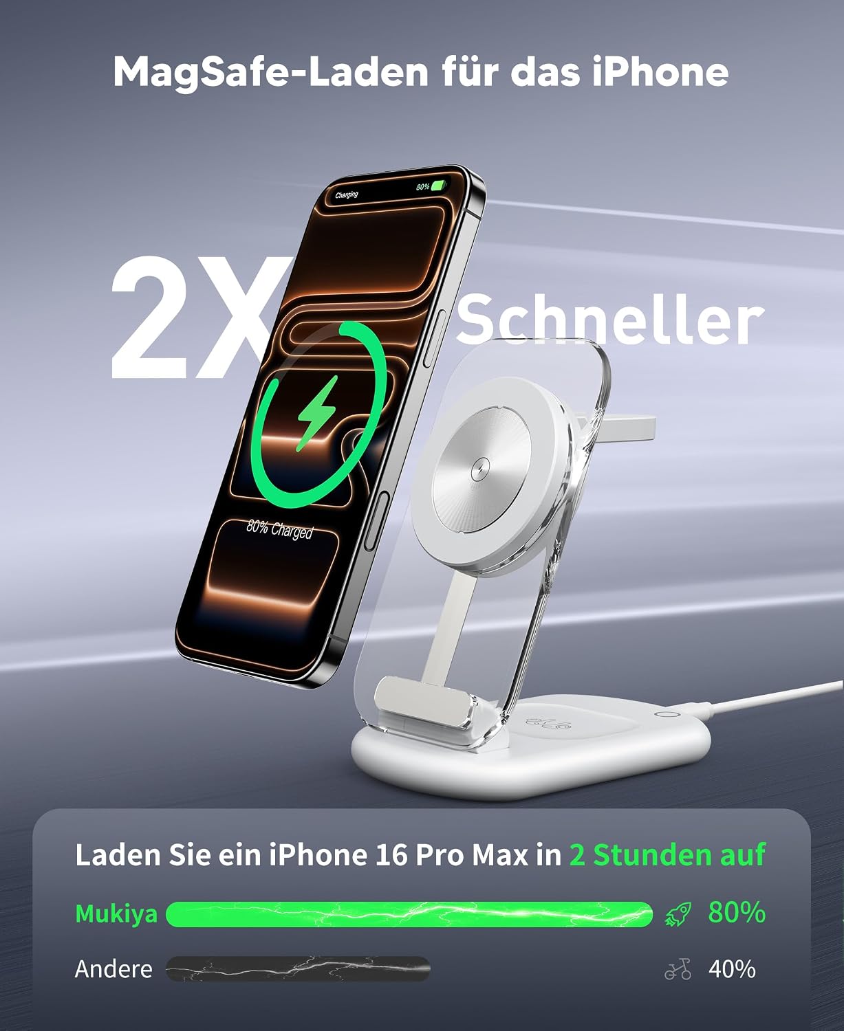 Thumbnail 2 de Mag-Safe Ladegerät 3in1 15W Ladepad silber