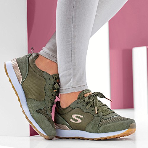 Thumbnail 1 de Skechers OG 85 Goldn Gurl, zapatillas de mujer en ante oliva y detalles oro rosa
