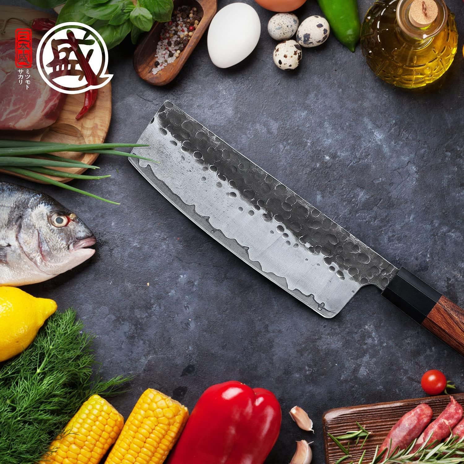 Detalle 2 de MITSUMOTO SAKARI MS-111-FR/IT nóż Nakiri 18 cm, stal trójwarstwowa