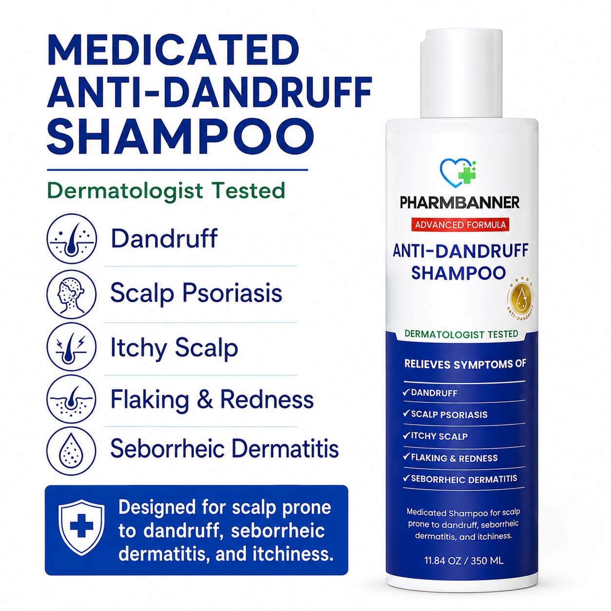 Detalle 2 de PHARMBANNER Anti-Fungal Shampoo and Conditioner Set with Tea Tree & Argan Oil for Scalp Relief