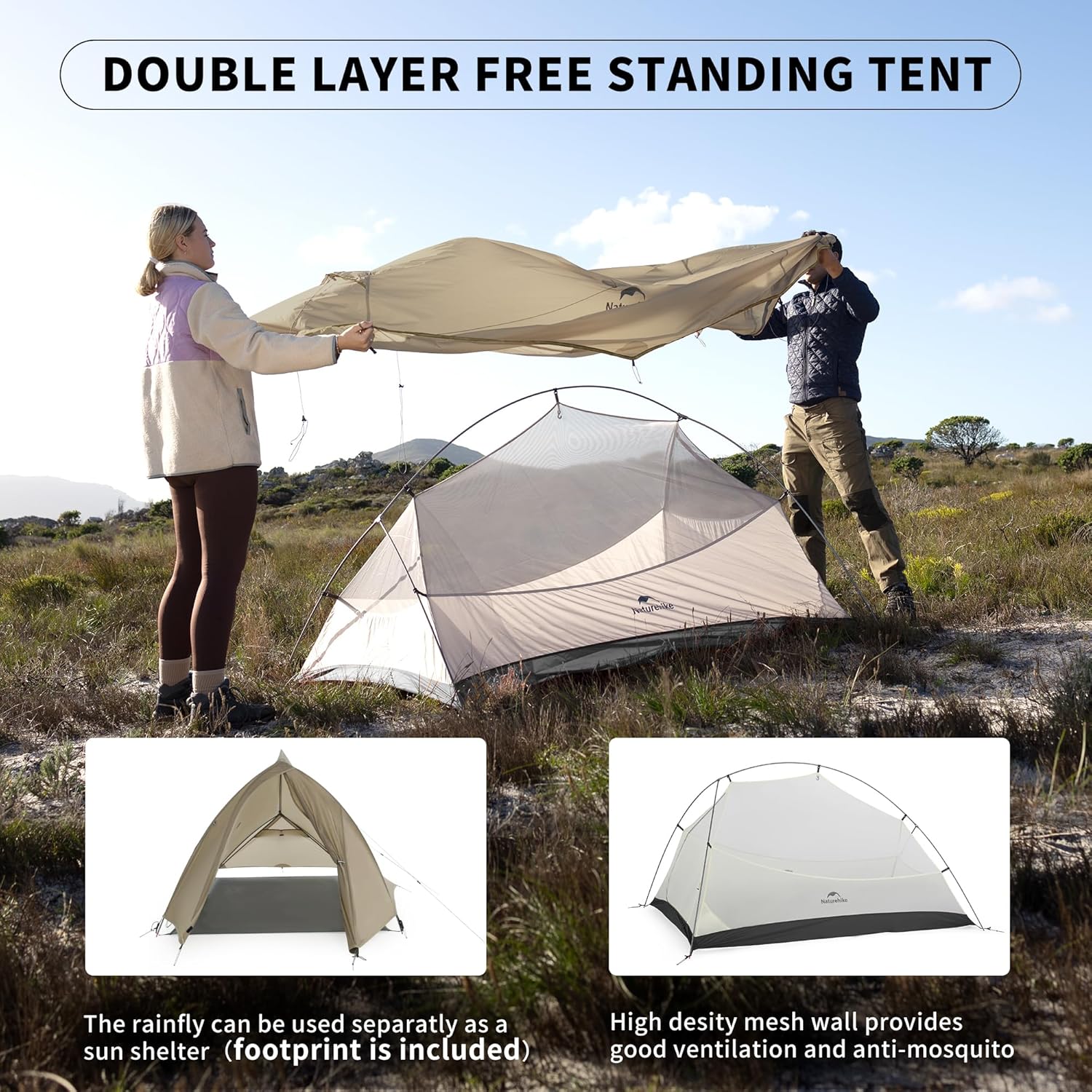 Thumbnail 4 de Naturehike Cloud Up Pro 2: Tenda da Campeggio leggera, facile da montare e resistente al vento per 2 persone