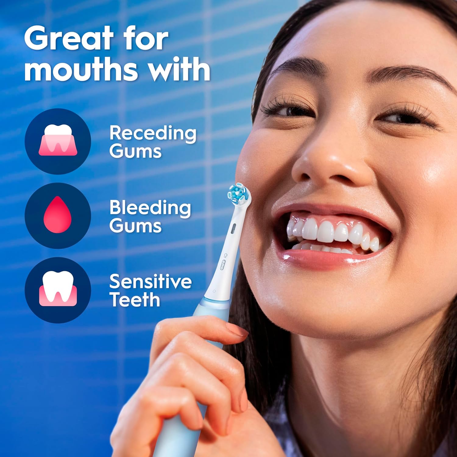 Thumbnail 5 de Oral-B iO3 Electric Toothbrush (Blue, EU plug) with 1 brush head and travel case