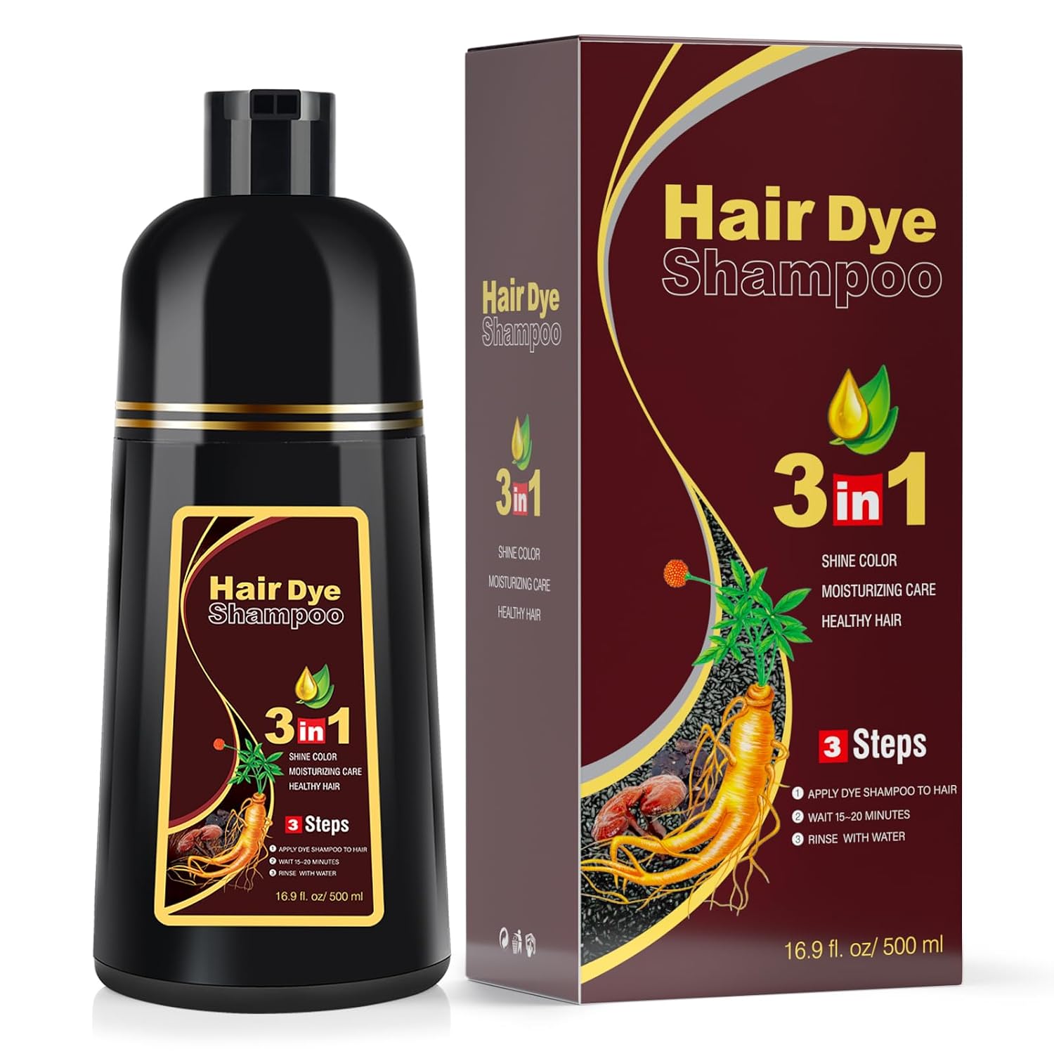 Thumbnail 6 de Bablabear Haarfarbe Shampoo Schwarz 3-in-1 – Graues Haar deckend, 500 ml