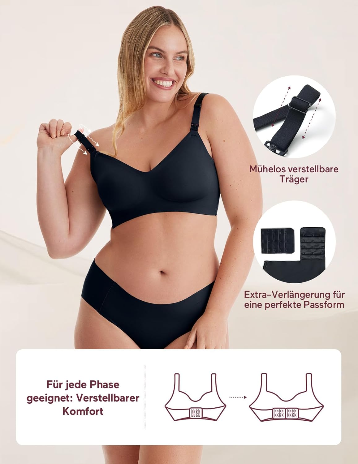Detalle 2 de Momcozy Still-BH ohne Bügel – Nahtloser Still-Bralette für Schwangerschaft, Stillzeit und Alltag