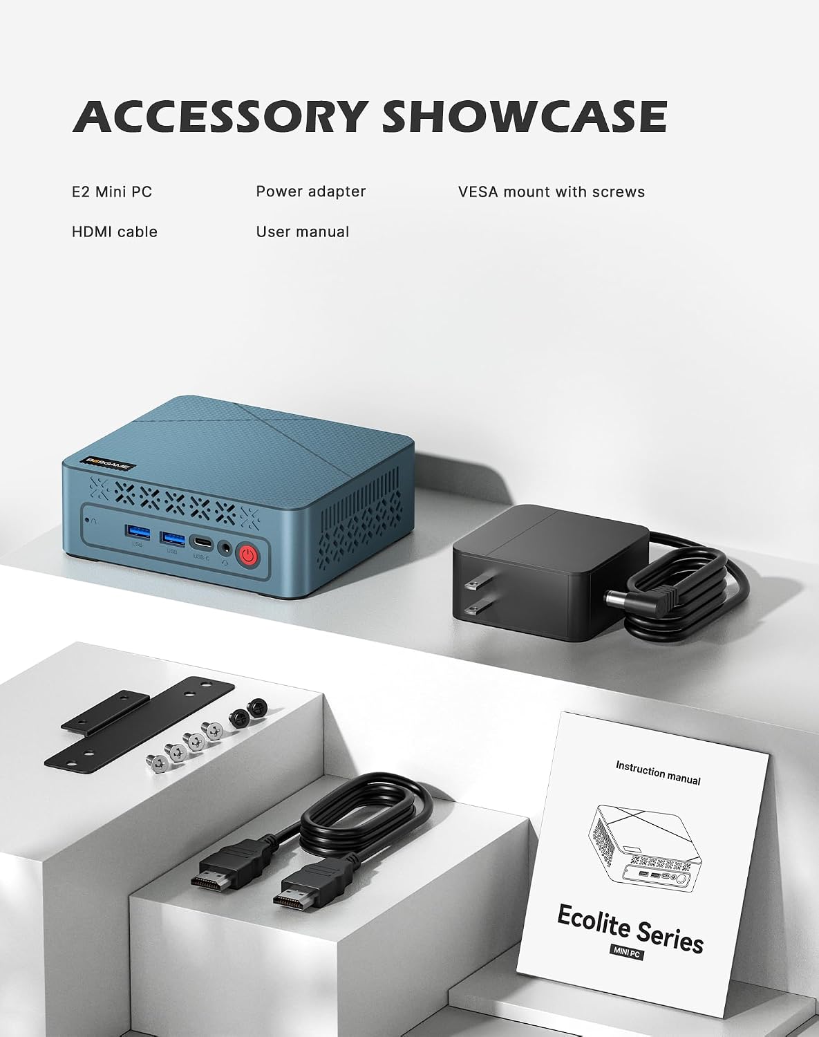 Thumbnail 6 de BOSGAME E2 Mini PC (Ryzen 5 3550H, 16GB RAM, 512GB NVMe) for Triple-Display Work and Home Use