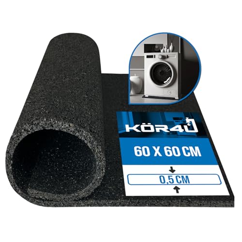 Detalle de kör4u Antivibrationsmatte 60x60x0,5 cm – Schallschutz für Waschmaschine, Trockner und Fitnessgeräte