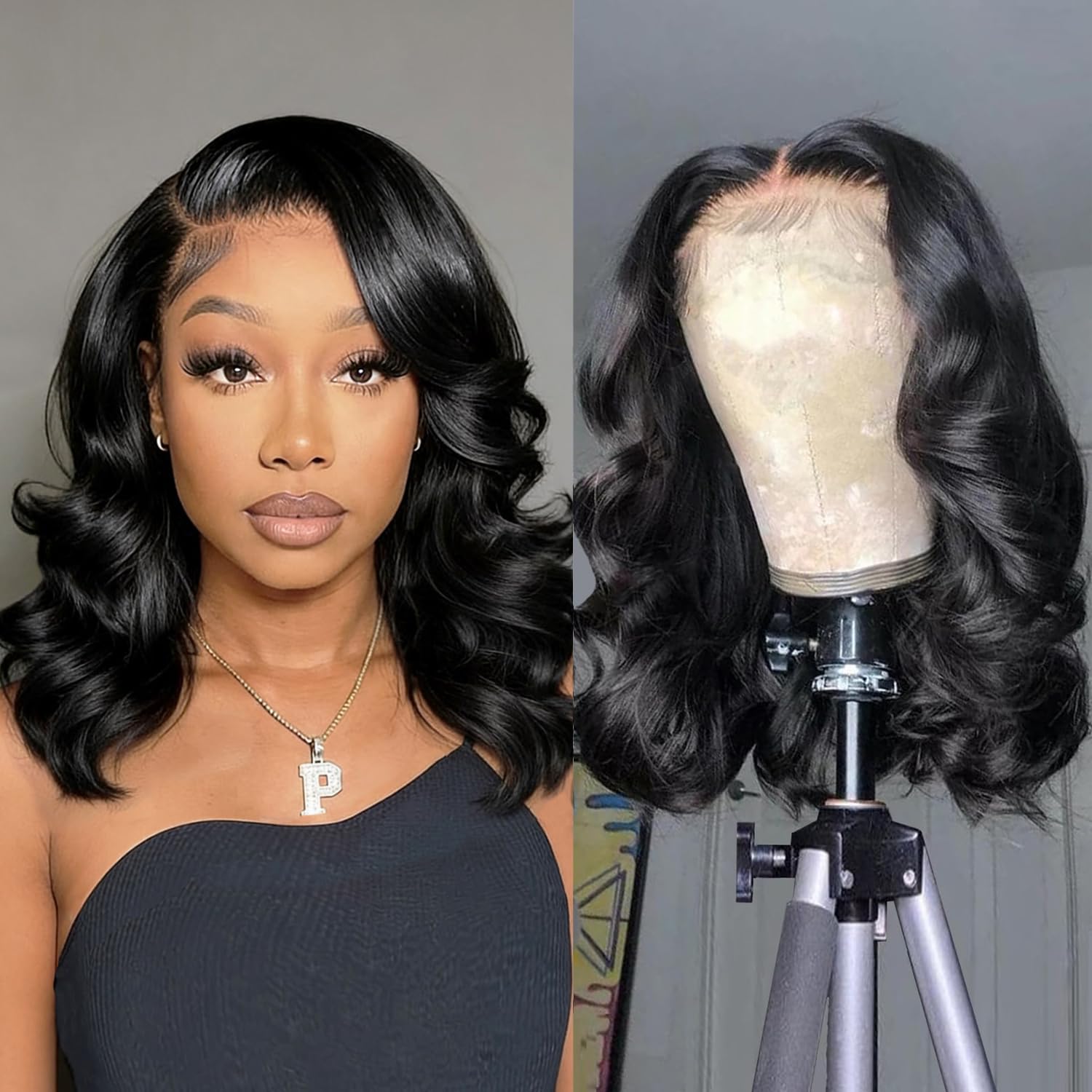 Detalle de Douyin Bob Wig 14" Human Hair Lace Front ๐โ