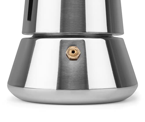 Detalle de Orbegozo KFI 460 cafetera italiana de inducción de acero inoxidable (4 tazas)