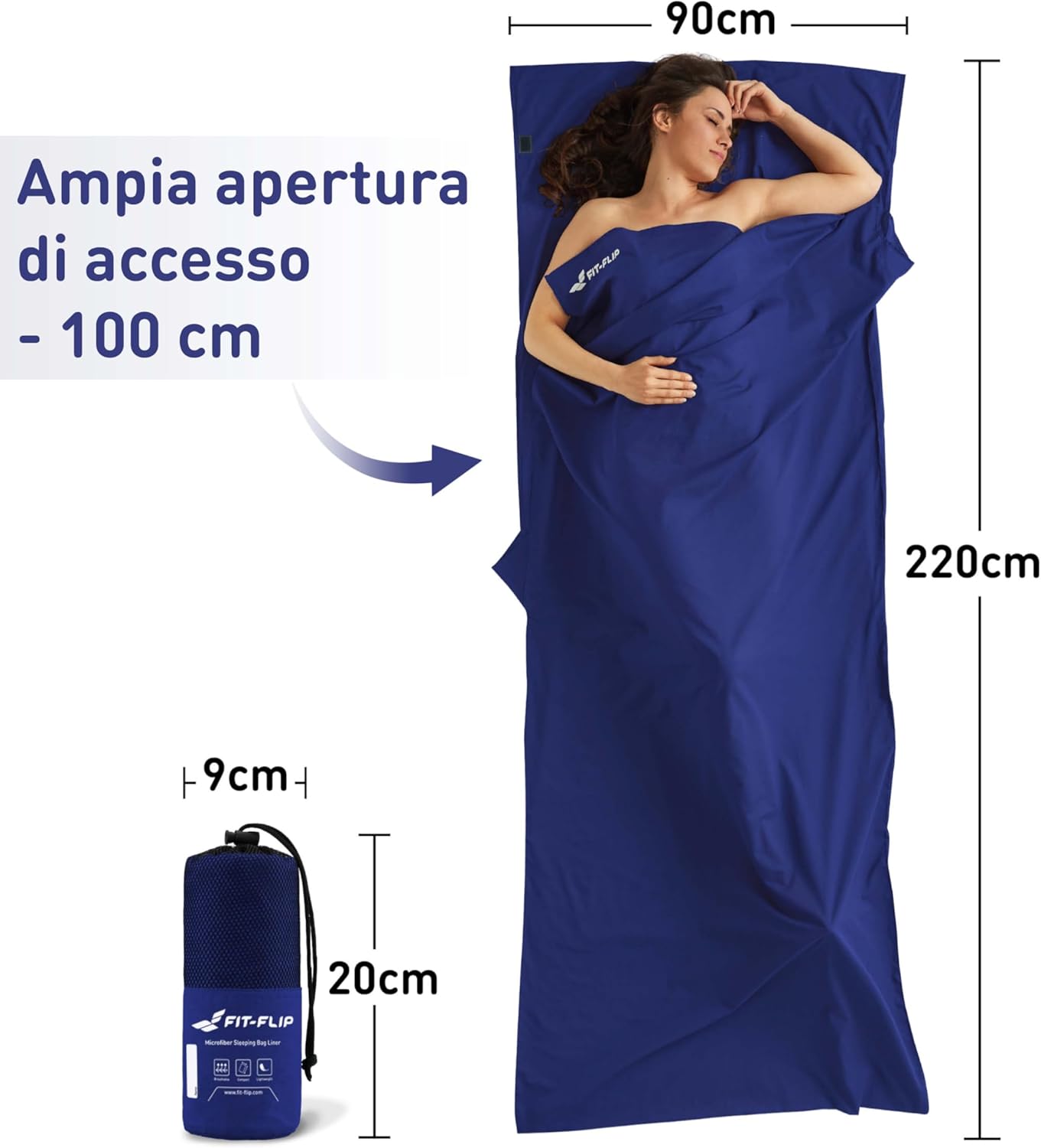 Detalle 2 de Fit-Flip Sacco Lenzuolo da Viaggio 220x90 cm