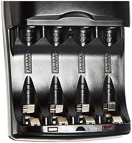 Detalle 2 de Amazon Basics Chargeur Ni-MH AA AAA USB ⚡