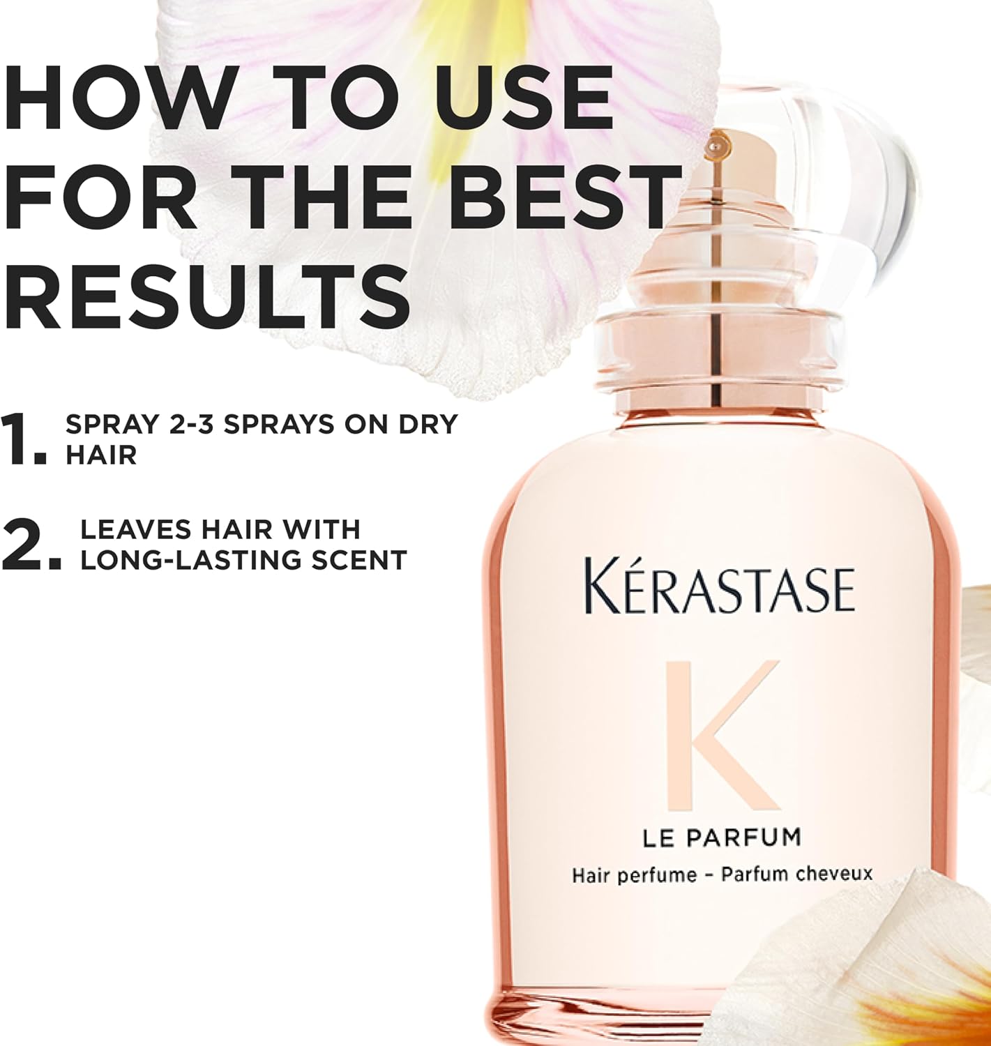 Detalle de KÉRASTASE Gloss Absolu – Le Parfum pour cheveux (30 ml) : parfum longue tenue au toucher plus doux