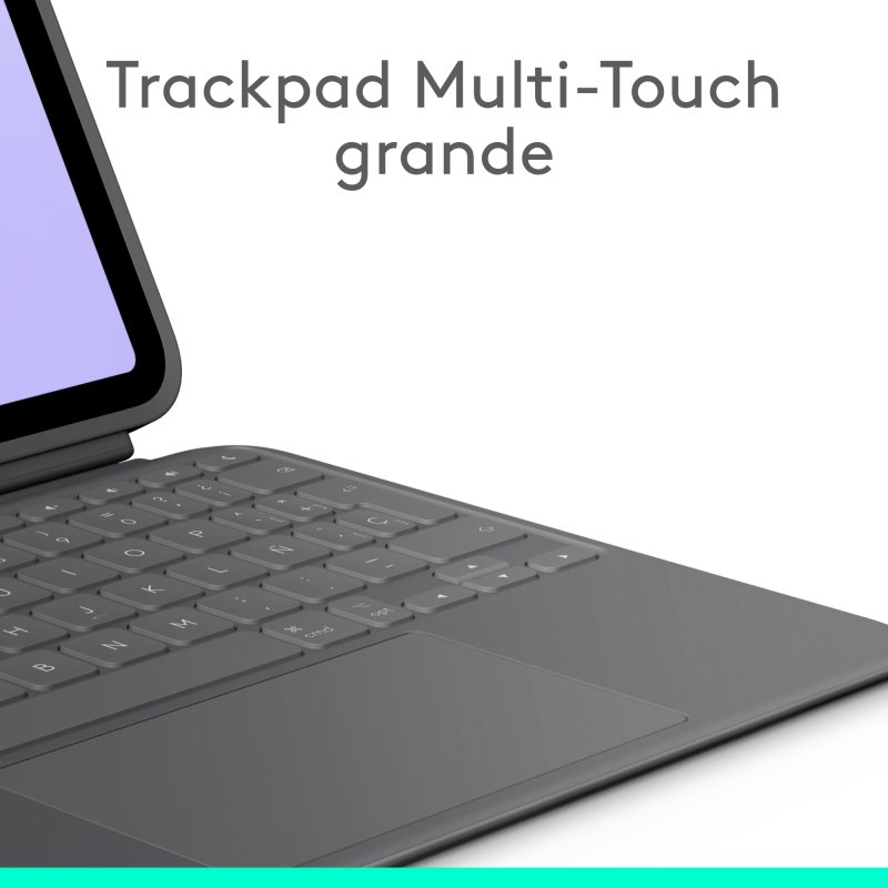 Detalle de Logitech Combo Touch para iPad Pro 11 pulgadas (M4) - Funda con teclado en grafito y trackpad