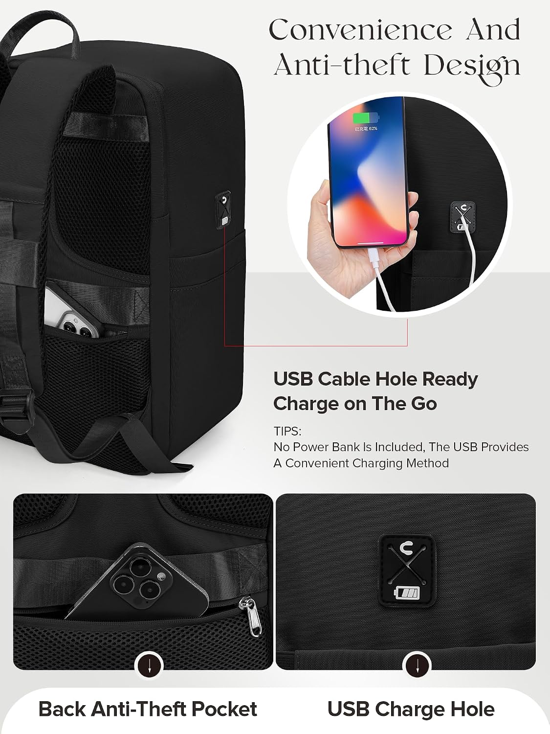 Detalle de RuoSien Cabin Bag 40x30x20 Backpack