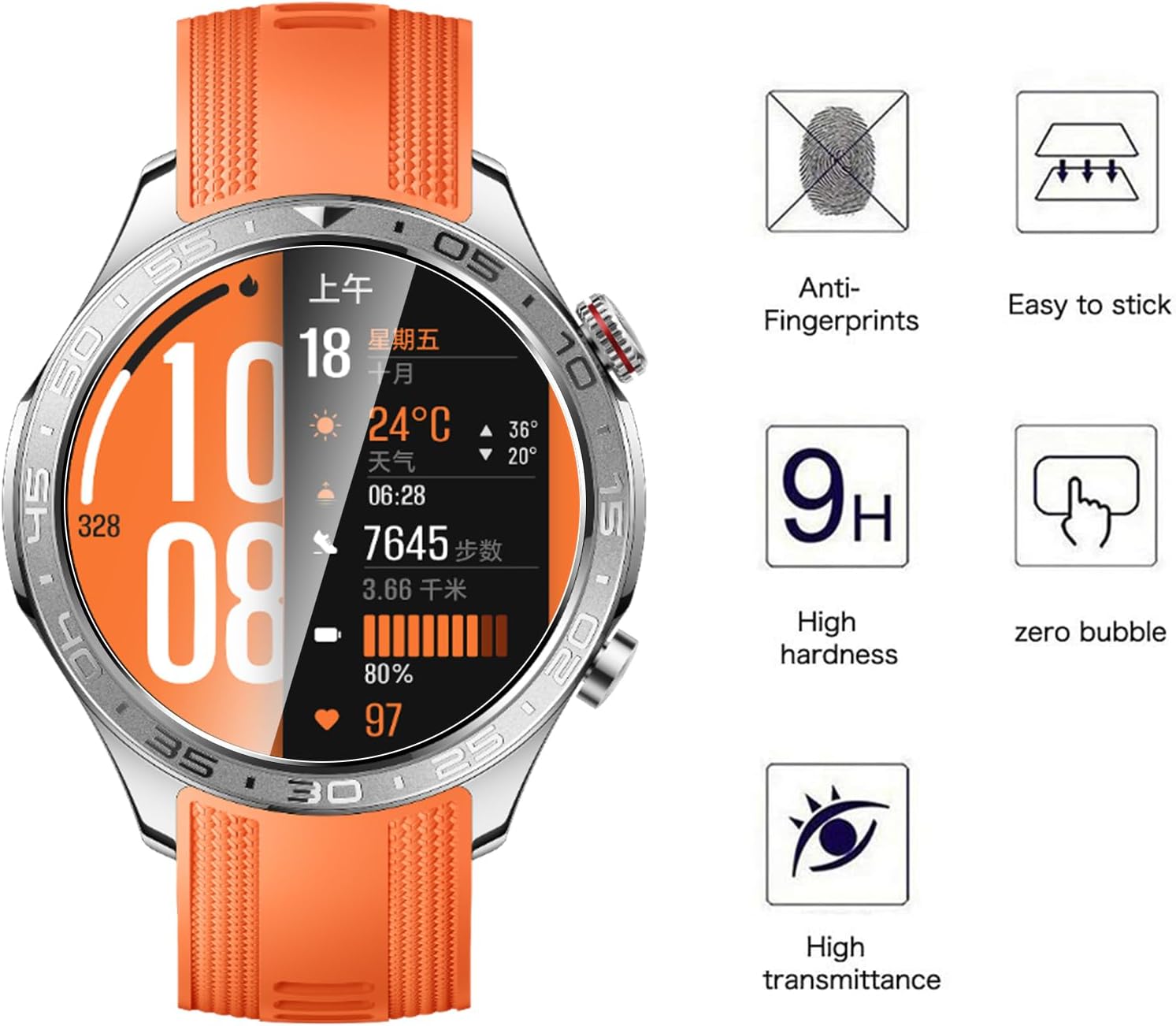 Thumbnail 1 de WFTE 4-Pack Screen Protector for Amazfit T-rex 3 / HONOR Watch 5 Pro