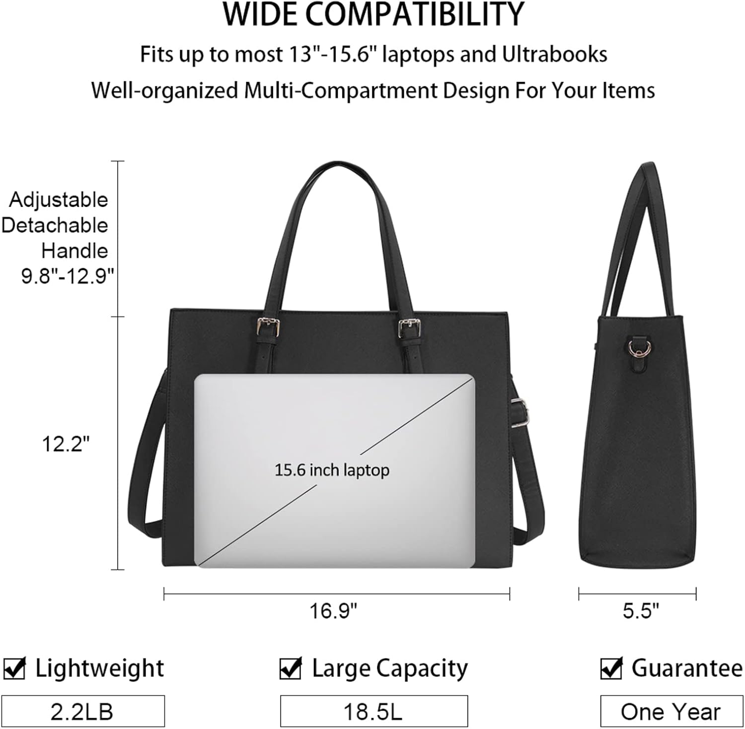 Thumbnail 6 de NUBILY 15.6 inch laptop tote bag for women