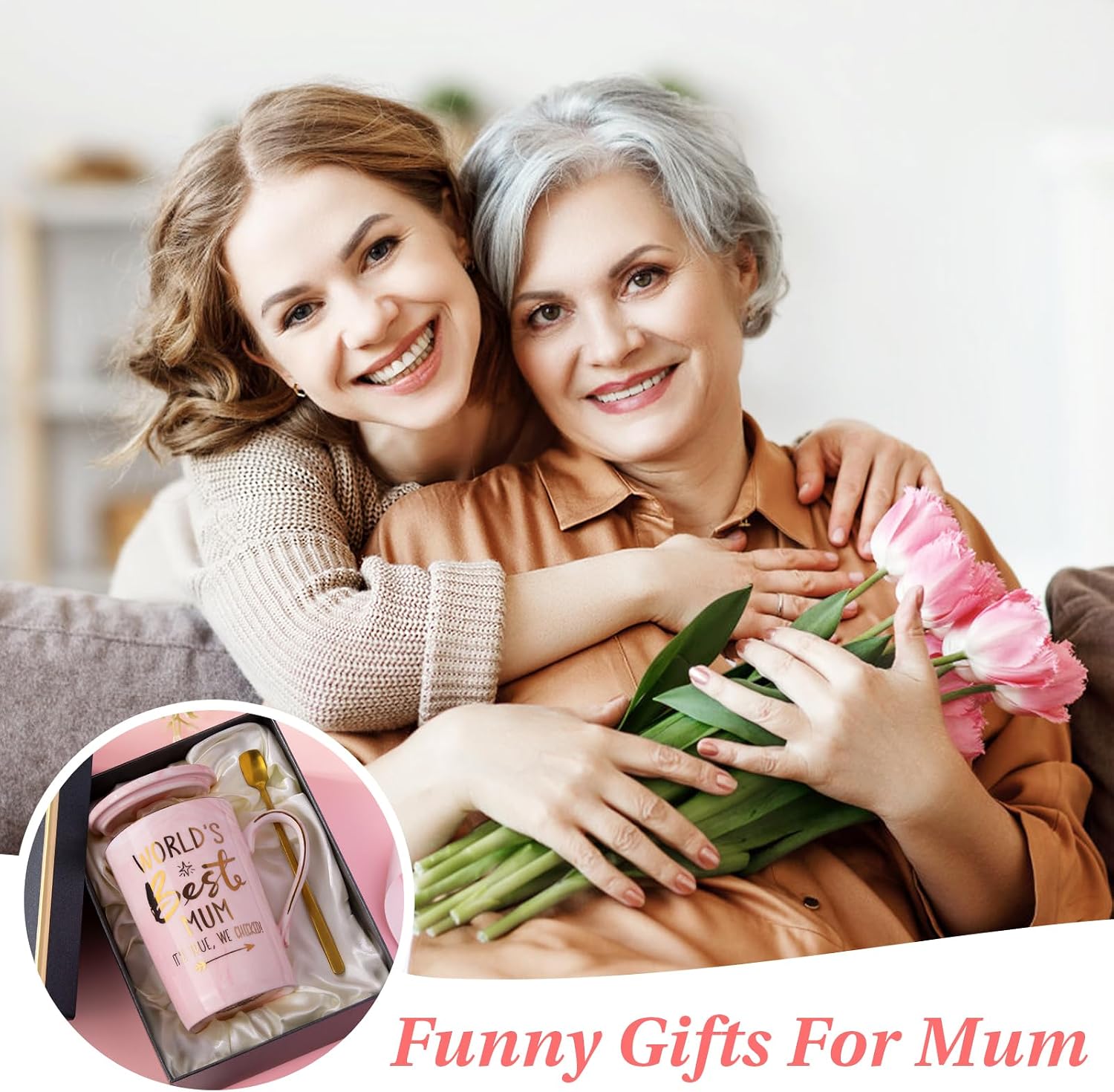 Thumbnail 5 de Mum Birthday Mummy Mug 14Oz Pink Marble