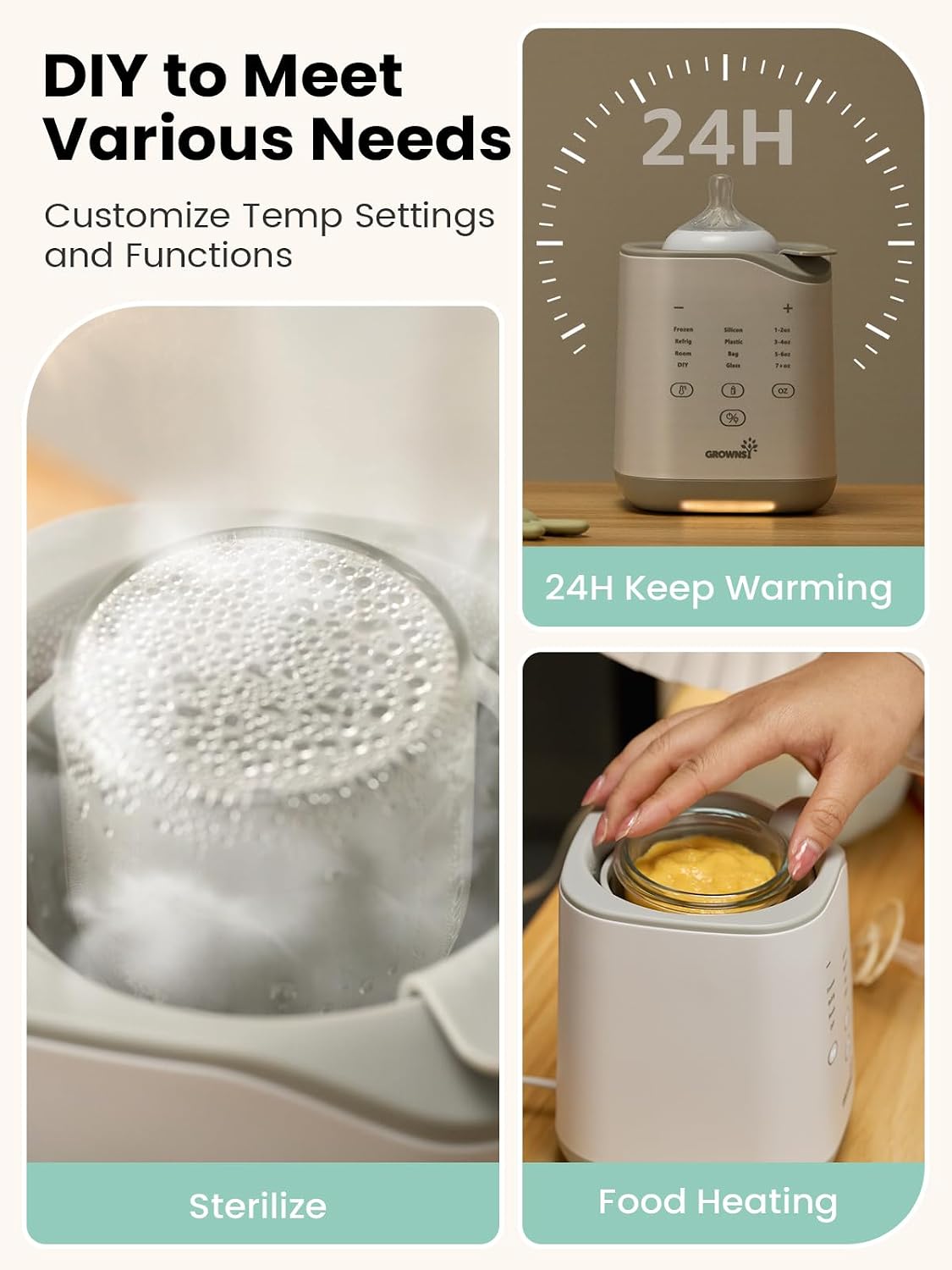 Thumbnail 6 de GROWNSY NightEase Pro N9T-bottle warmer, 10-in-1 with night light