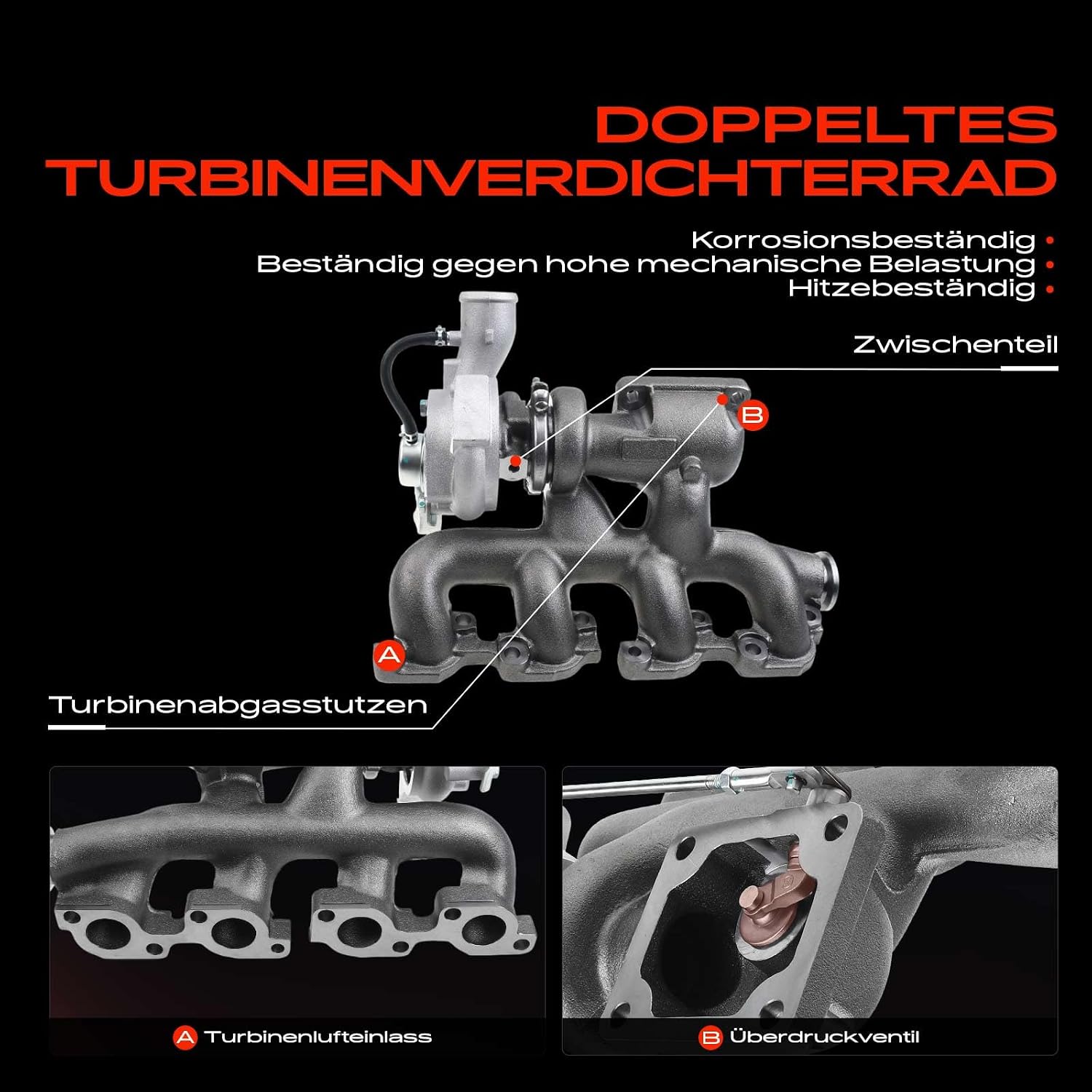 Detalle de Frankberg Abgasturbolader – kompatibel mit Transit Bus/FA/FM/FM FN 2000–2006