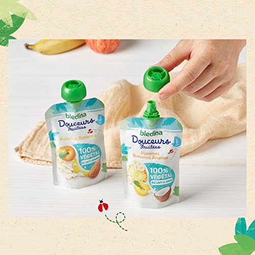 Detalle 2 de Blédina Gourdes Douceurs Fruitées 100% Végétal – Pommes/Bananes (4X(4X90GR))