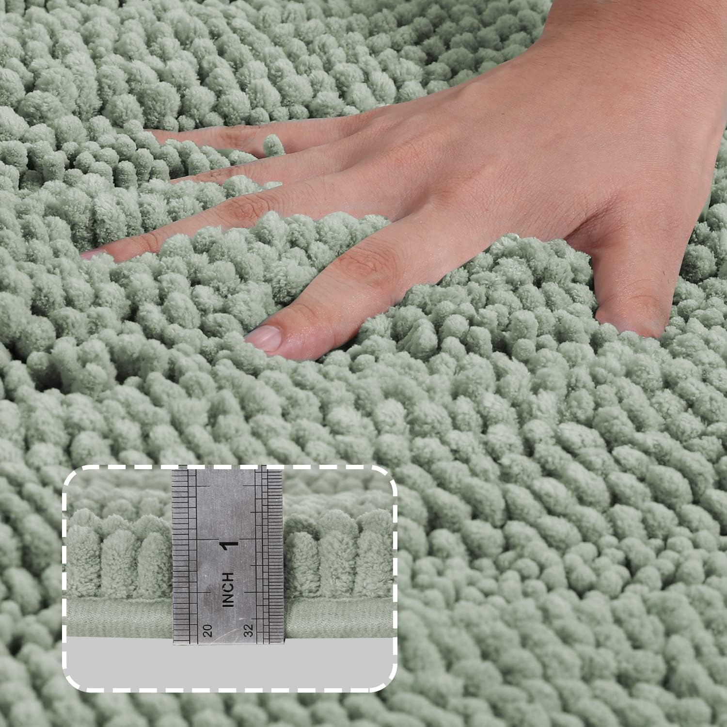 Thumbnail 1 de Turquoize Sage Green Bathroom Rug Runner