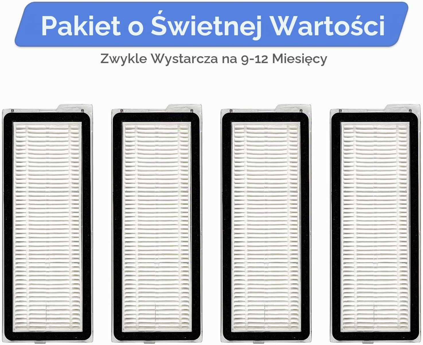 Detalle de FILTERIST Qrevo S – 4 wymienne filtry HEPA do robotów Roborock