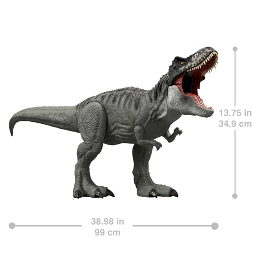 Thumbnail 6 de Mattel Jurassic World: El Renacer, Tiranosaurio Rex Supercolosal – Figura de acción de 99 cm (JBG52)
