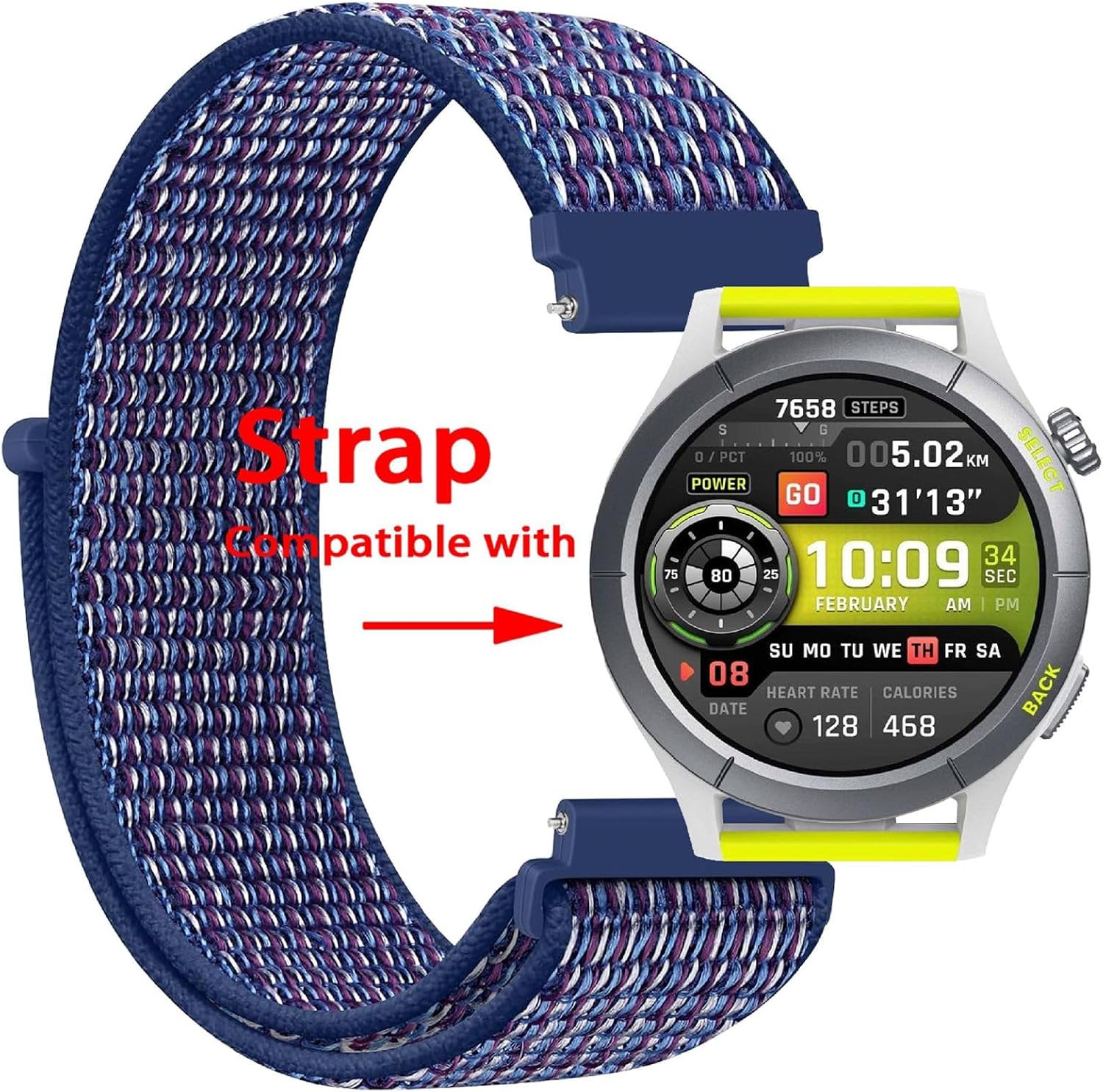 Detalle 2 de GIOPUEY Nylon Strap 22mm Breathable Band
