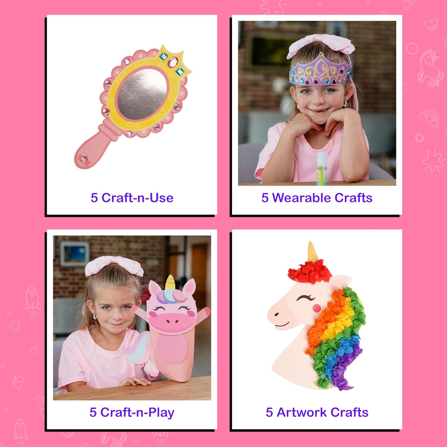 Thumbnail 4 de Craftikit 20 Award-Winning Princess & Unicorn Crafts for Kids (Ages 3-10) — All-In-One, Mess-Free Craft Box