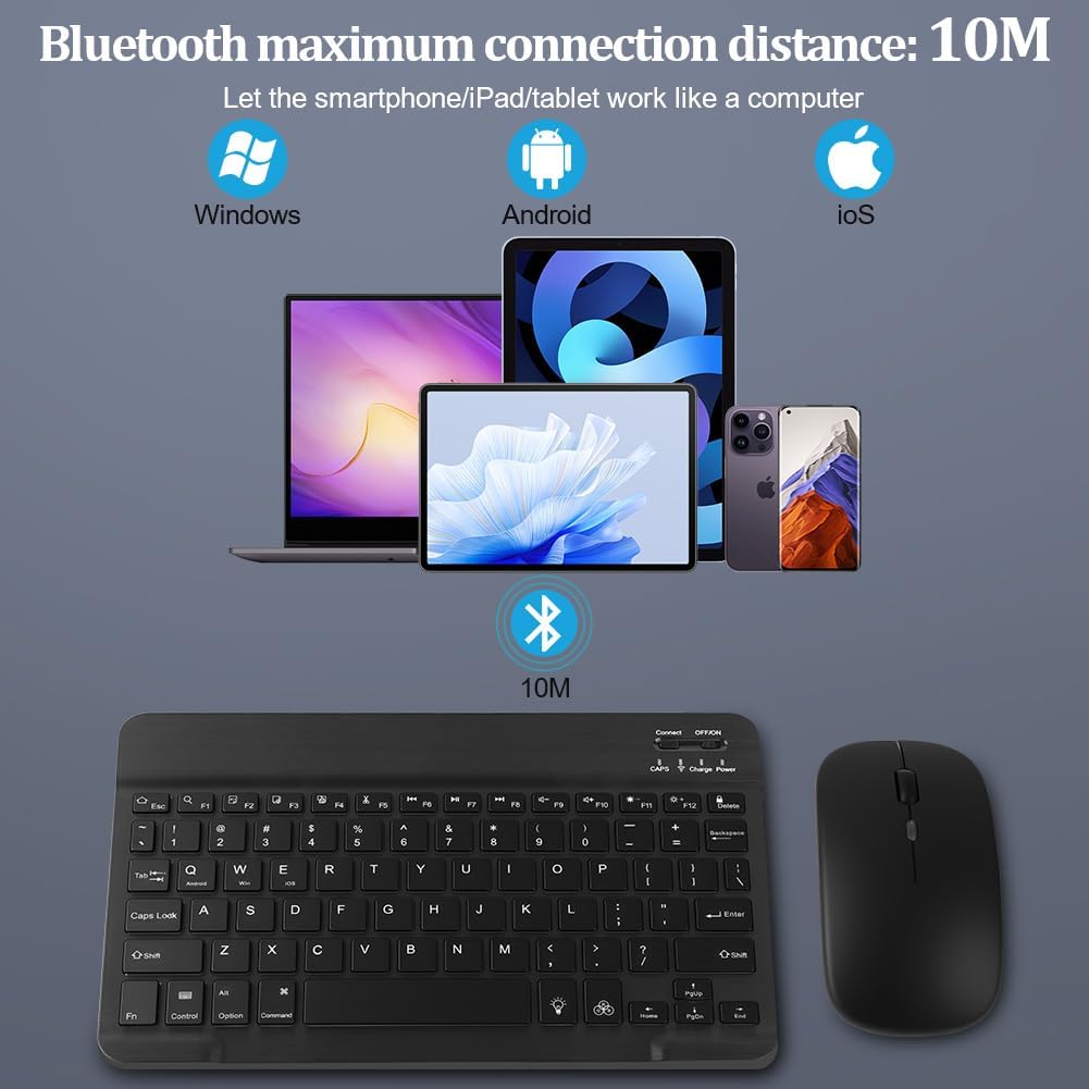Detalle de Aolso Bluetooth Keyboard and Mouse Set with Backlight (UK layout) – Ultra-thin, Quiet & Rechargeable