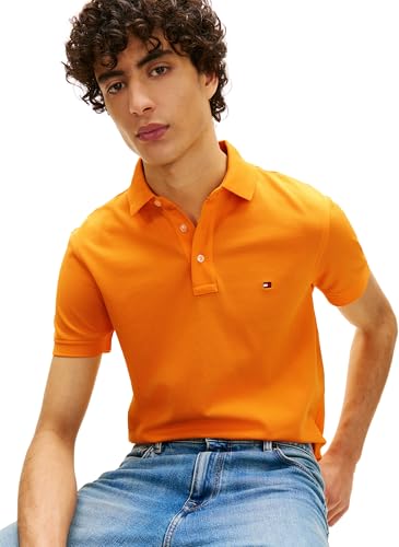 Detalle 2 de Tommy Hilfiger Polo Ajustado 1985 para Hombre (Naranja) – Mw0Mw17771, talla XL