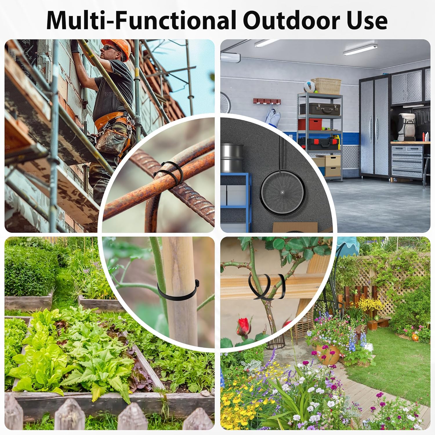 Thumbnail 5 de 1200 Fascette in Plastica Nere 4 Misure – Resistenza e Autolock per Cavi, Giardinaggio e Progetti fai da te