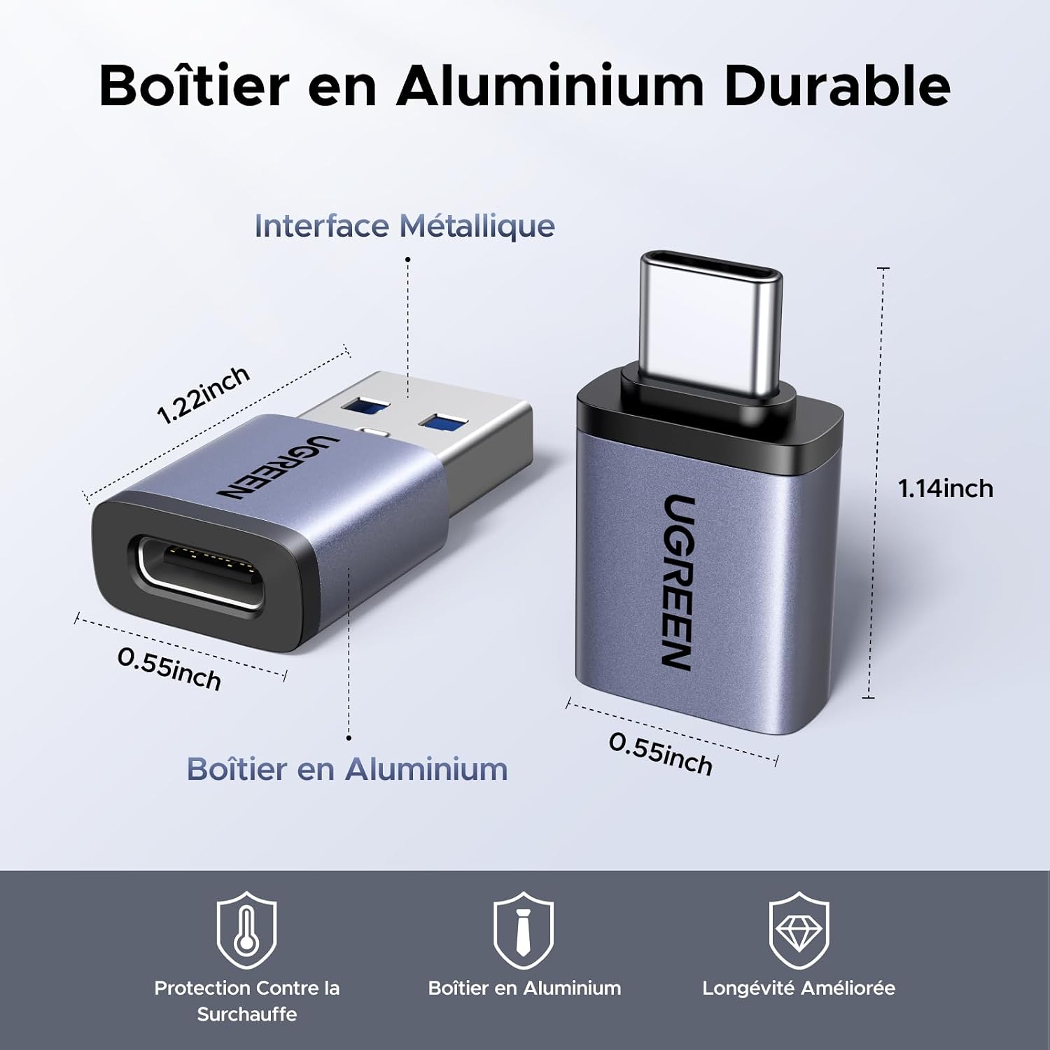 Thumbnail 3 de UGREEN Adaptateur USB C vers USB A OTG 10Gbps (Lot de 4) – Type A/Type C, performance et polyvalence