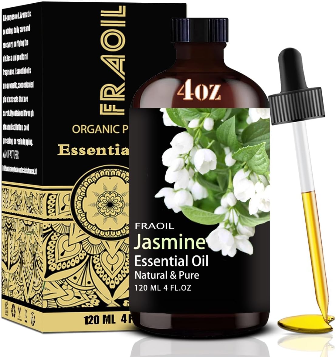 Detalle de FRAOIL Jasmine Essential Oil 4 oz (120 ml) for Diffuser, DIY Crafts & Gifts