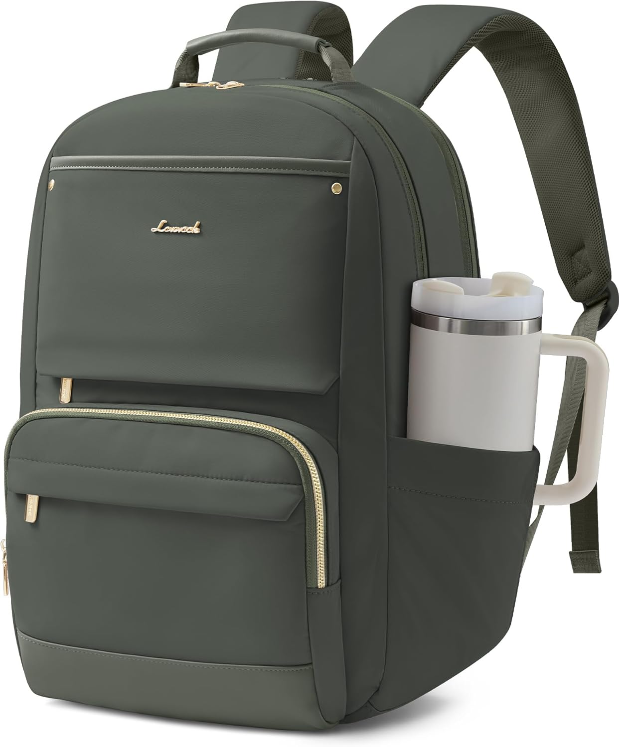 Thumbnail 6 de LOVEVOOK Damen-Rucksack für 15,6 Zoll Laptop – wasserdicht, mit gepolstertem Fach & Seitentasche für Trinkflasche