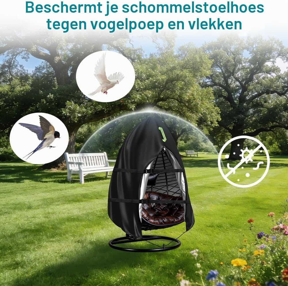 Detalle de ANOMM hangstoelhoes 190 x 115 cm van 210D Oxfordstof, waterdicht