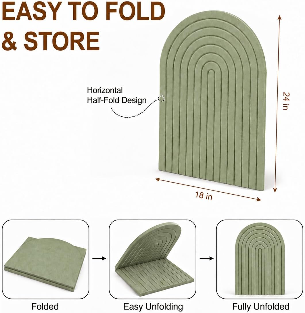 Detalle 2 de Clavorae Large Arched Felt Bulletin Board, 24" x 18", Sage Green, 50 Pins