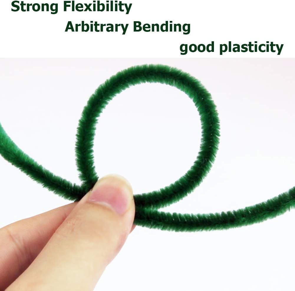 Thumbnail 2 de 100 Pieces Green Chenille Pipe Cleaners Set for DIY Crafts & Decorations