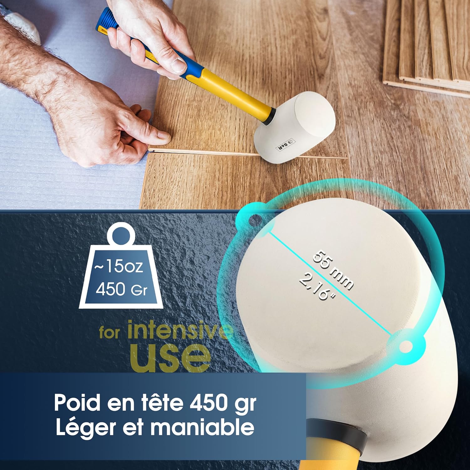Detalle de S&R Marteau Caoutchouc 450 g đ