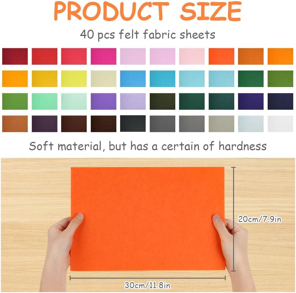 Thumbnail 1 de Ainiv 30 x 20 cm Felt Fabric Sheets 40-pack 🎨