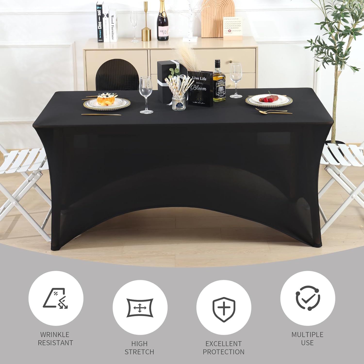 Thumbnail 4 de Fixwal Spandex Table Cover 8 ft, 6 Pack