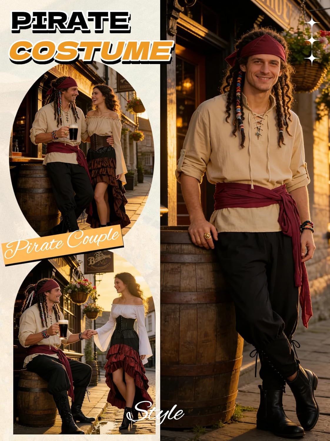 Thumbnail 4 de Vercico Pirate Costume Adults 5-Piece Set