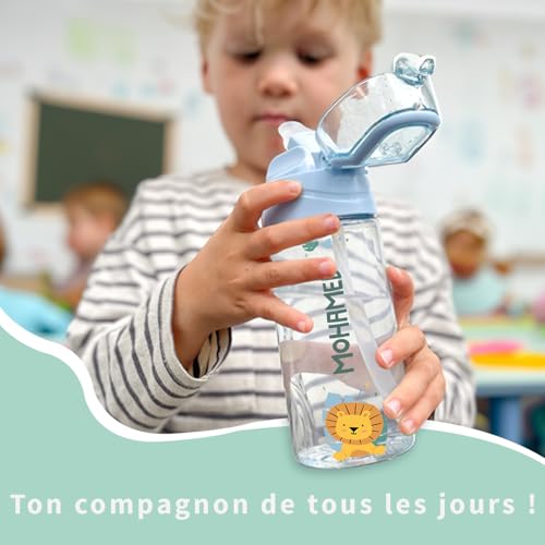 Thumbnail 4 de BIENMARQUER Gourde Enfant Personnalisable 450 mL avec Paille Anti-Fuite