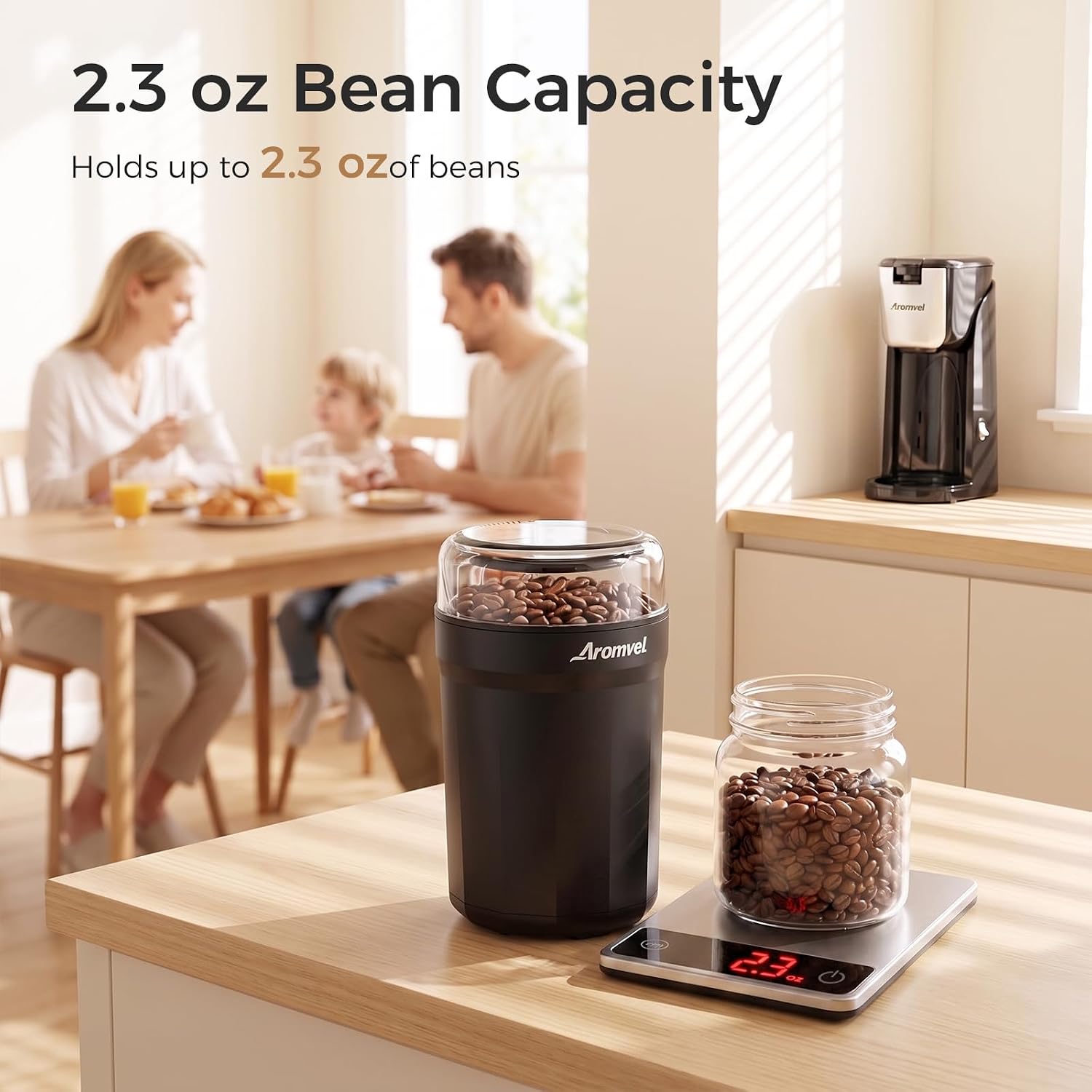 Detalle 2 de Aromvel CG3501-V1 Electric Coffee Grinder with Stainless Steel Blades