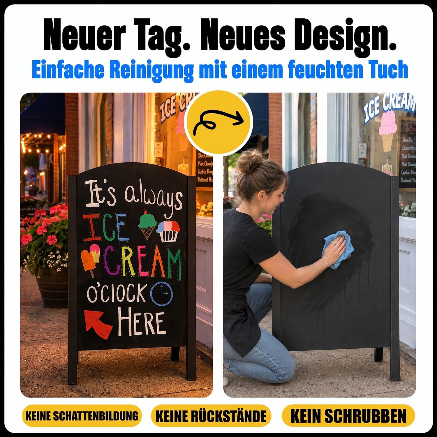 Detalle de Chalkola Kreidestifte abwaschbar für Tafel & Fenster – Jumbo 15 mm (8 Kreidestifte)