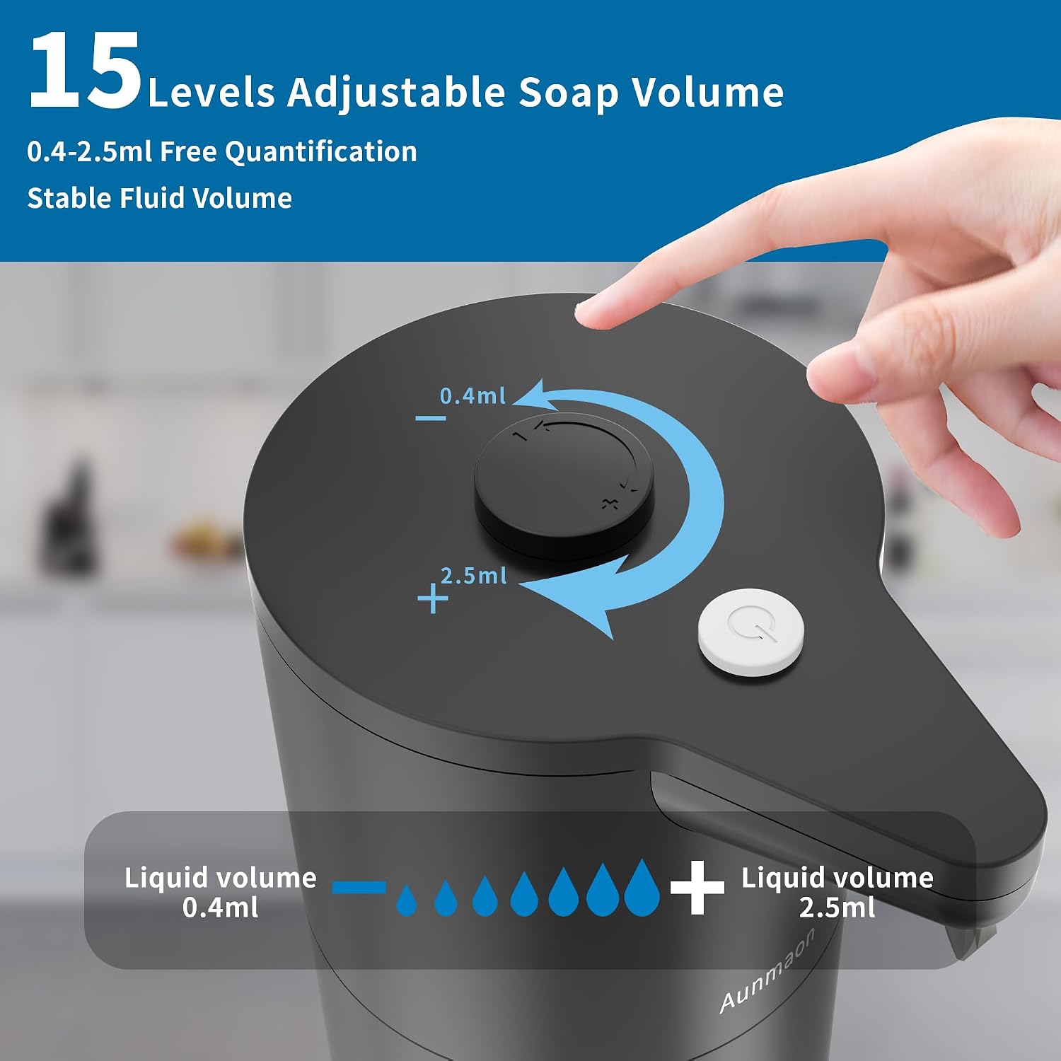 Detalle de Touchless Soap Dispenser with 15-Level Dial