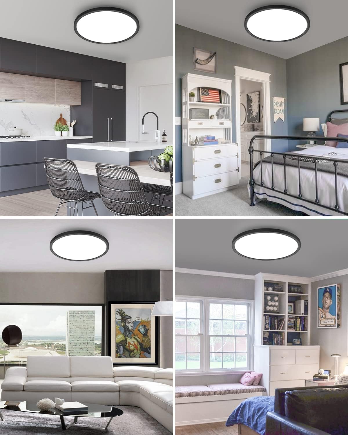 Detalle de Hepside Flush-Mount LED Ceiling Light, 12-Inch
