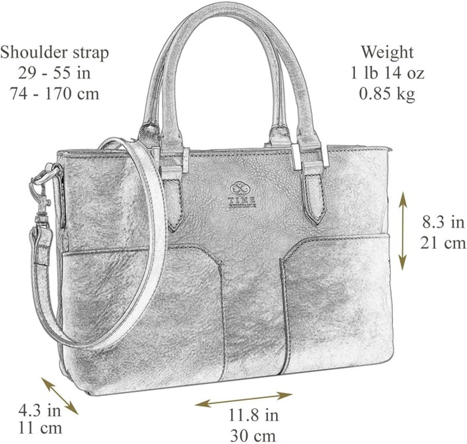 Thumbnail 6 de Time Resistance Tote bag en cuir pour femme — Sac à main moderne en cuir, fait main en Italie